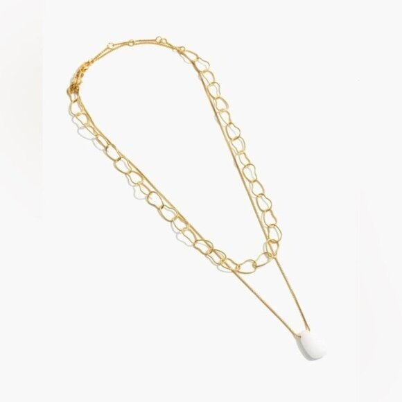 NWT MADEWELL Stone Collection Jade Pendant Necklace Set - Picture 2 of 4